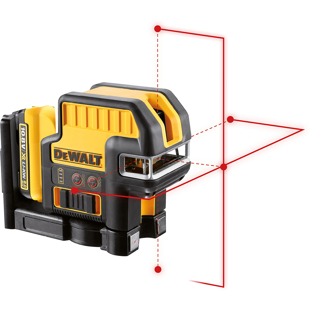 DEWALT Akku 5-Punkt/Kreuzlinienlaser rot 10,8V + Akku + Schnellladegerät