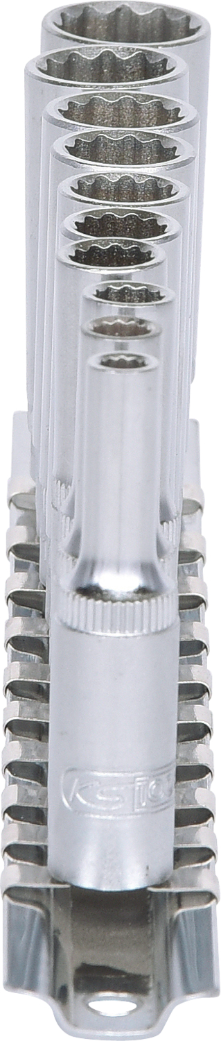 KS Tools 1/4" 12-kant-Stecknuss-Satz, lang, 10-tlg