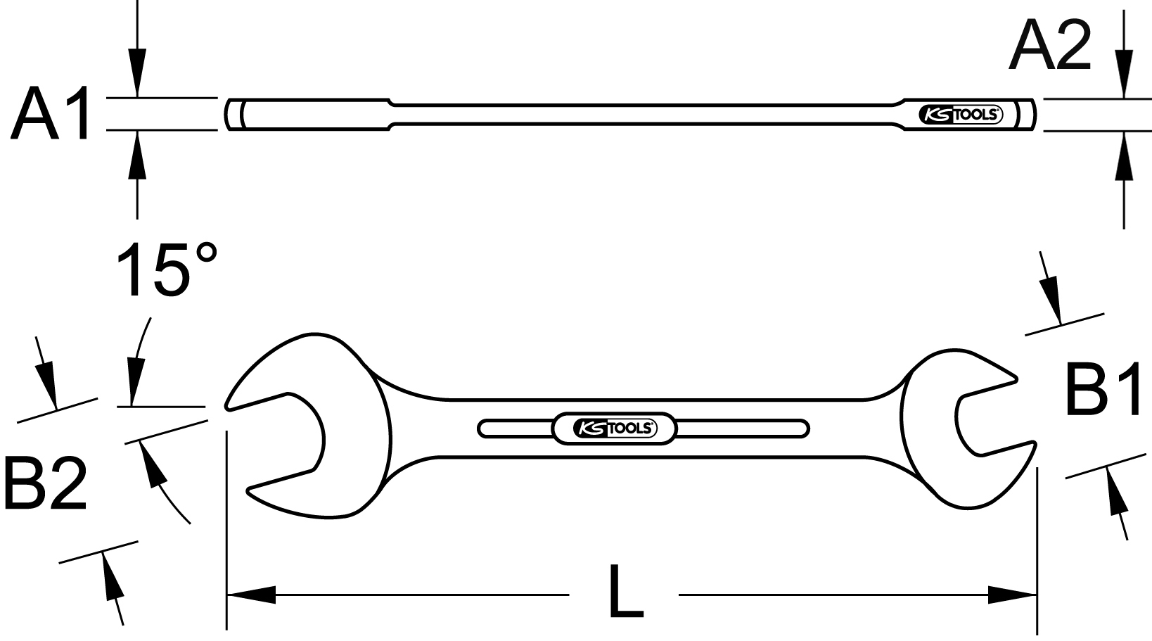 KS Tools CHROMEplus Doppel-Maulschlüssel