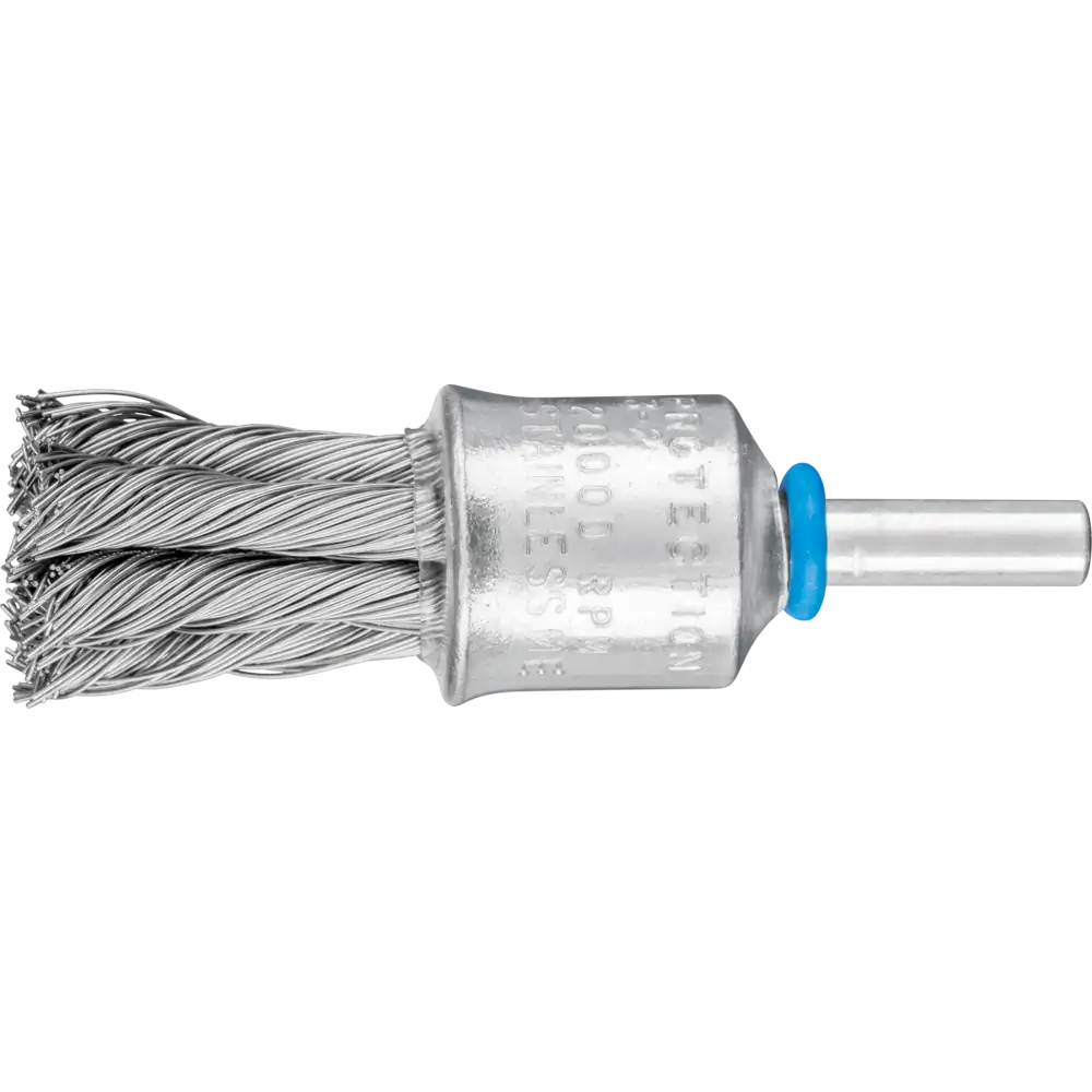 PFERD TOOLS POS Pinselbürste mit Kunststoffschutz gezopft PBG 19 mm Schaft 6 mm Edelstahl-Draht 0,35