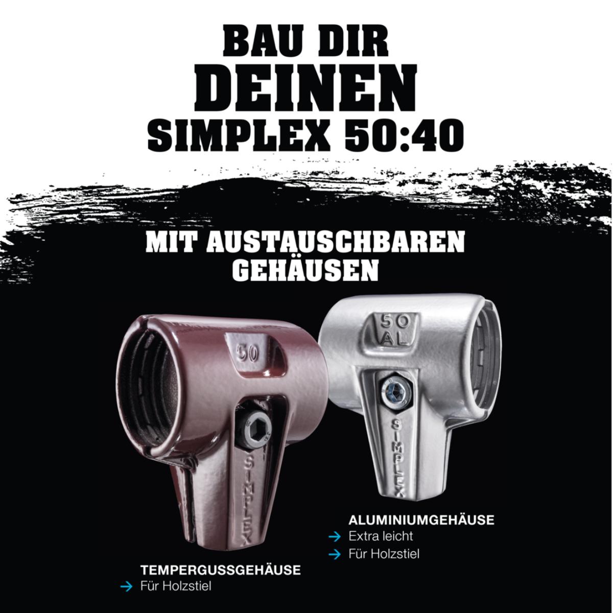 HALDER SIMPLEX - Schonhammer mit TE-Gehäuse und Holzstiel, Superplastik / TPE-soft
