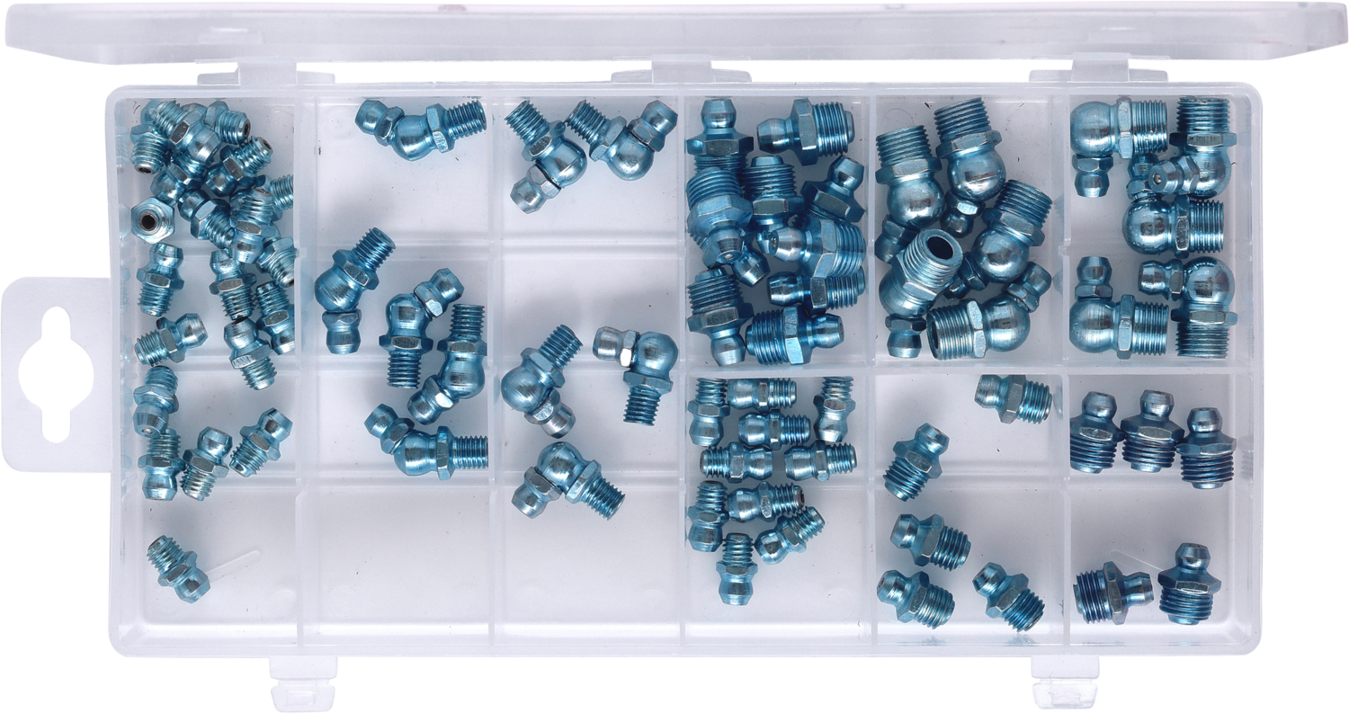 KS Tools Sortiment Schmiernippel, metrisch & Zoll, 70-tlg
