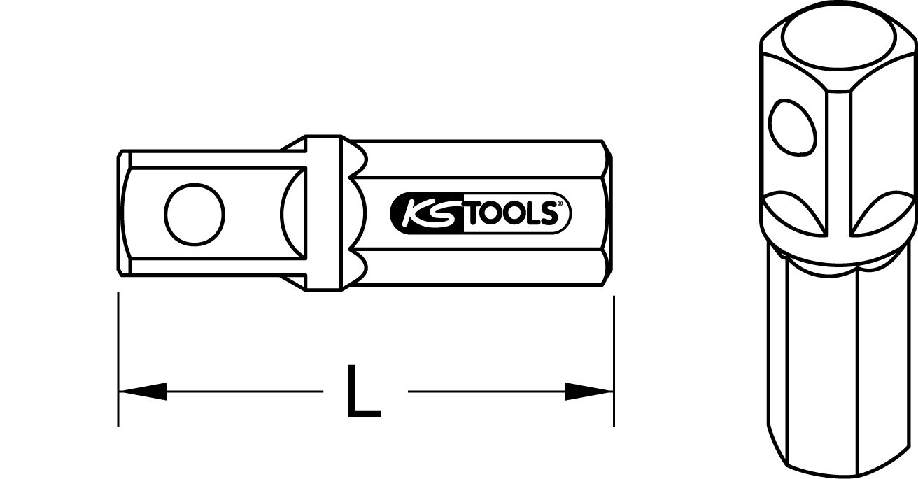 KS Tools 1/4" Vierkant-Adapter,f.Bitratschenschlüssel 1/4"