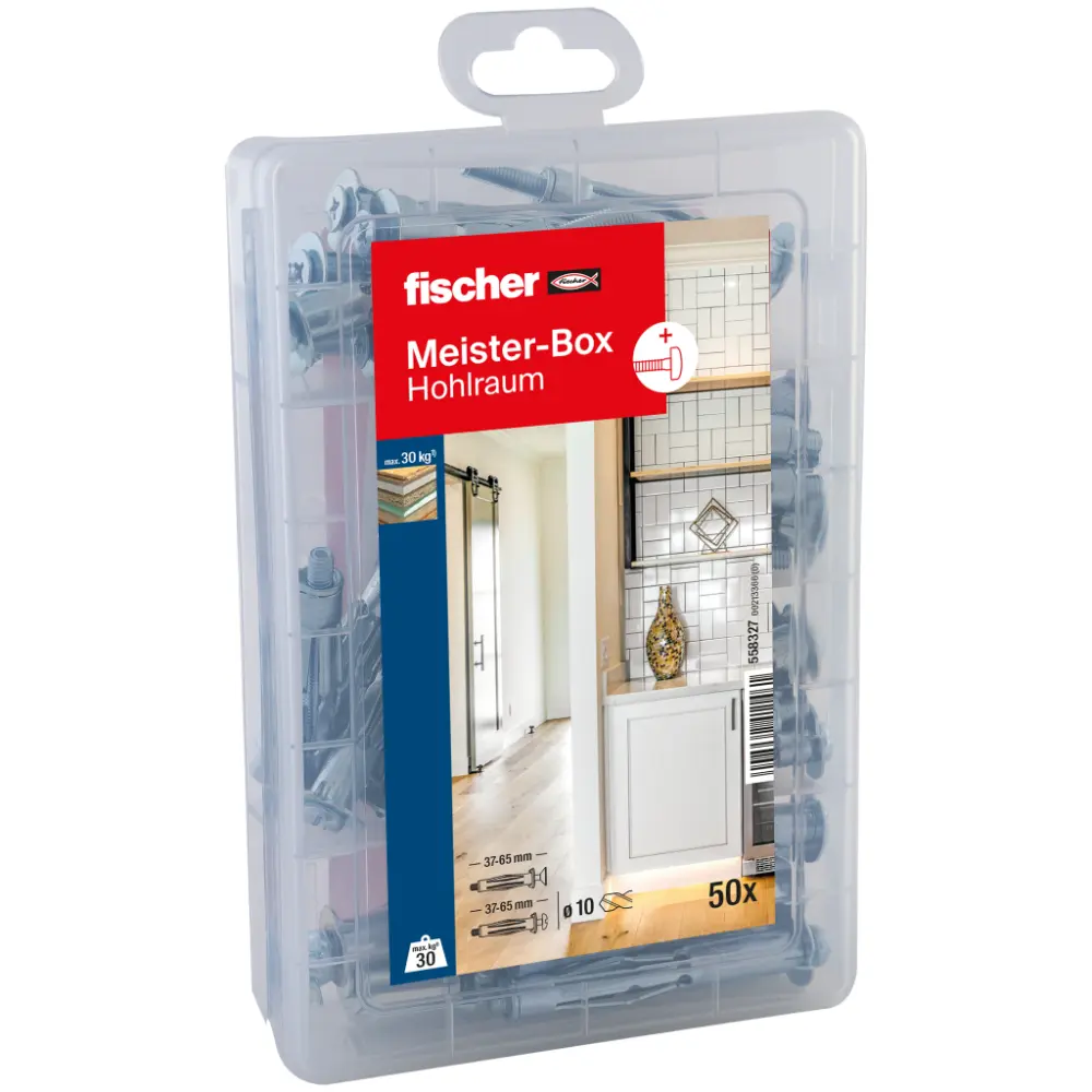 Fischer Dübelsortiment Meister-Box Hohlraum + Schraube (50 Teile)
