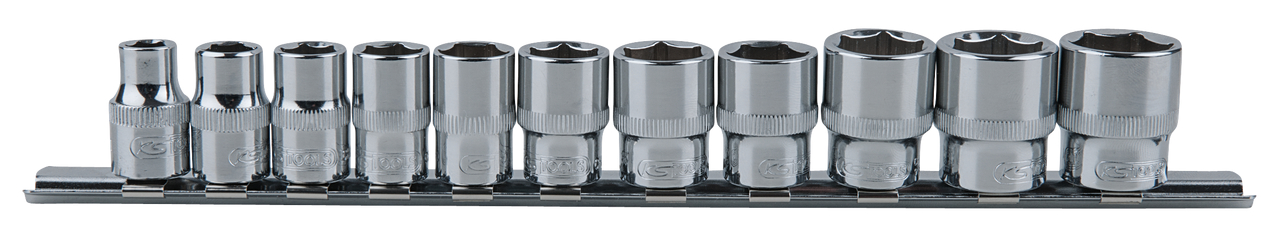 KS Tools 3/8" CHROMEplus 6-kant-Stecknuss-Satz, 11-tlg 8-19mm