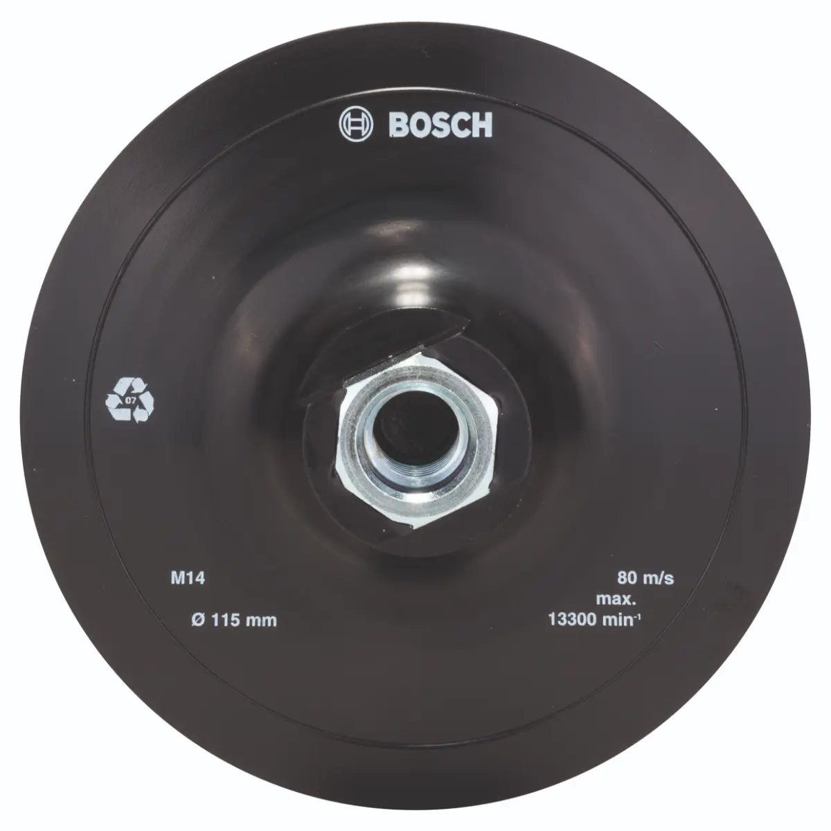 Bosch Gummischleifplatte für Winkelschleifer, Klettverschlusssystem, 115 mm
