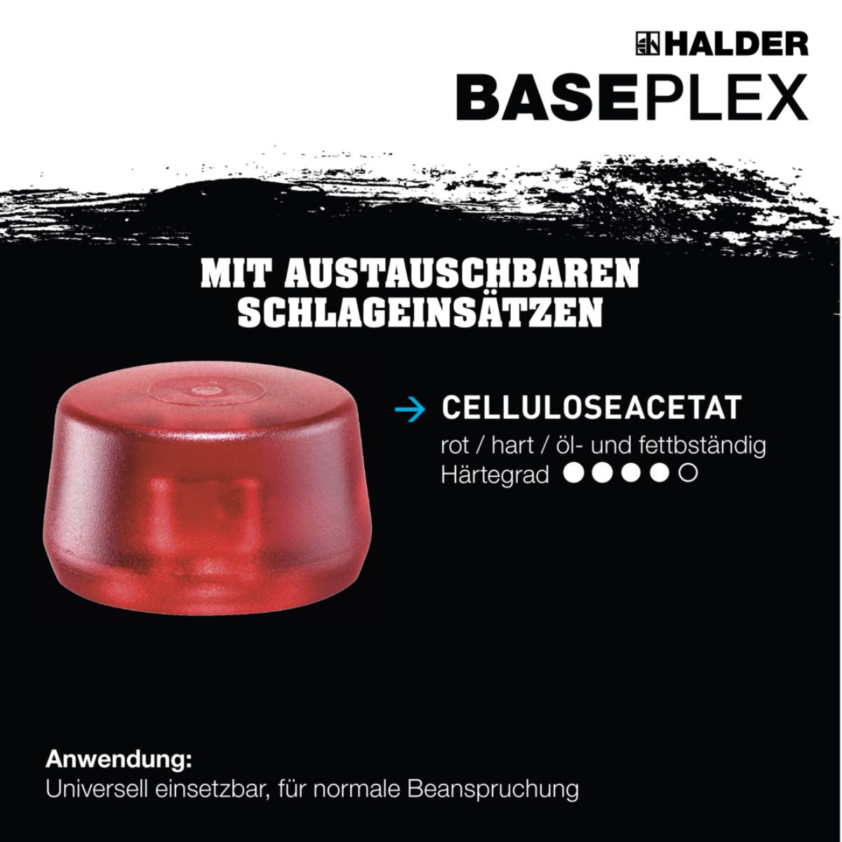 HALDER BASEPLEX - Schonhammer mit Zinkdruckguss - Gehäuse und Holzstiel, Nylon / Cellulosacetat