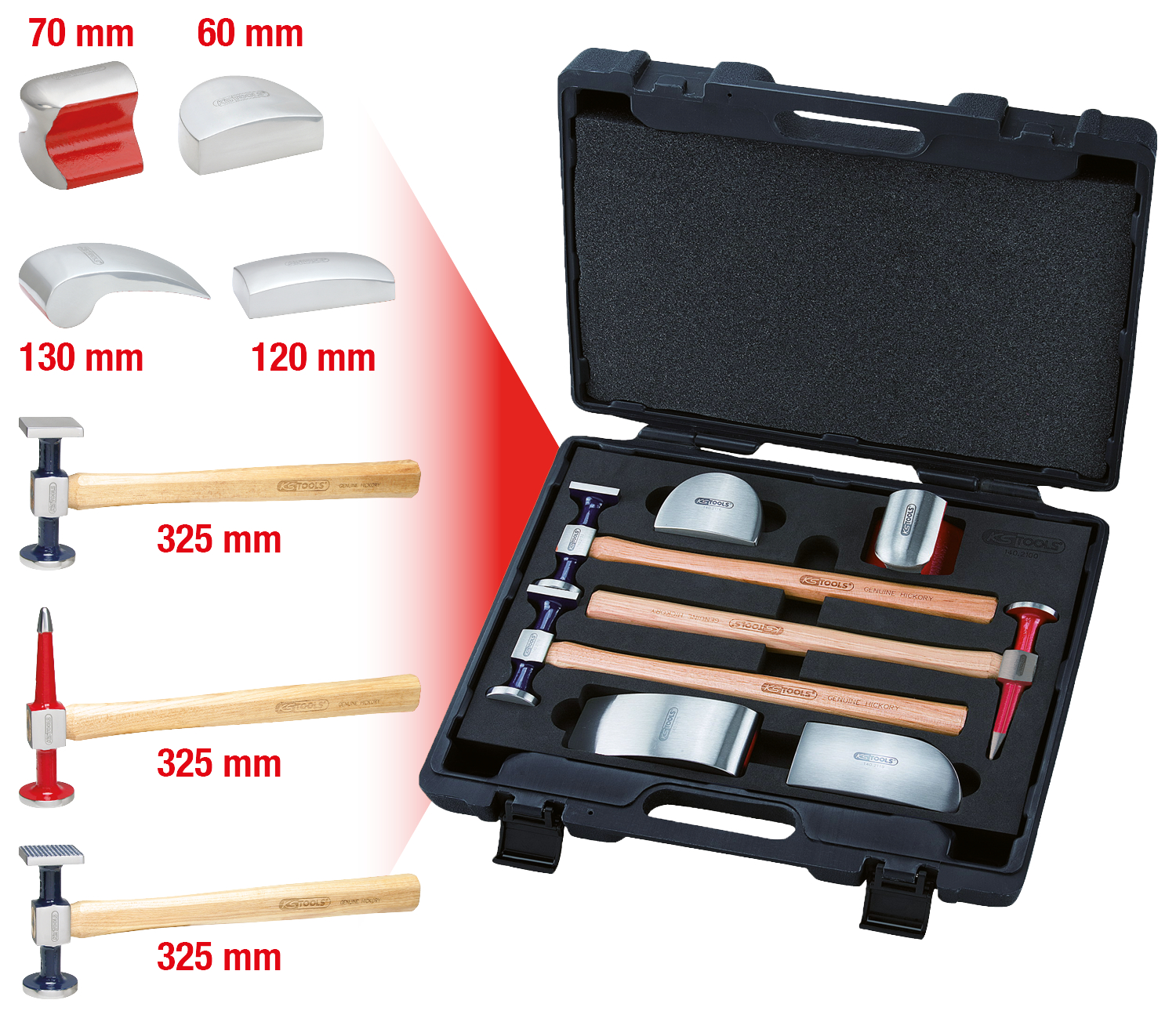 KS Tools Karosserie-Ausbeul-Satz, 7-tlg