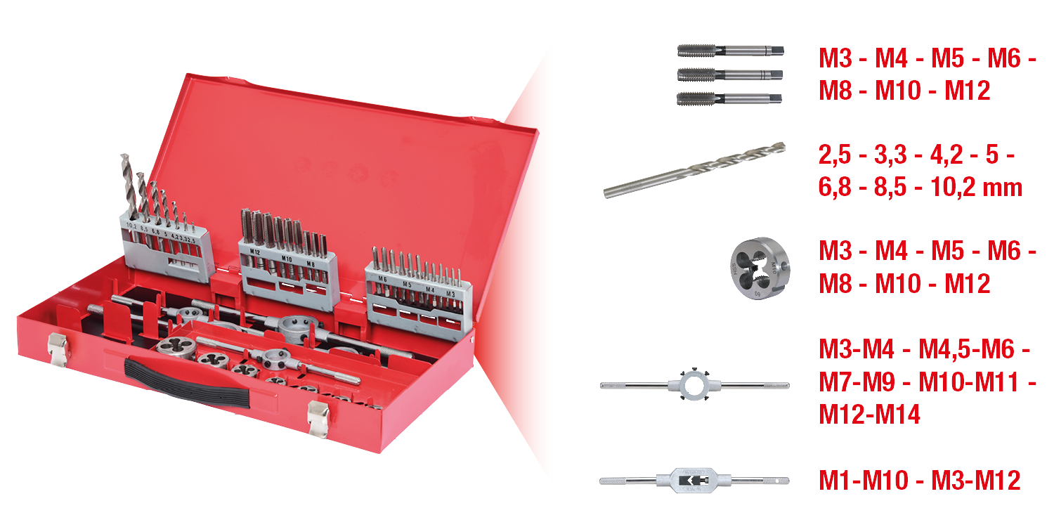 KS Tools HSS Gewindeschneidwerkzeug-Satz, 44-tlg