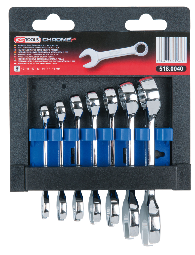 KS Tools CHROMEplus Ringmaulschlüssel-Satz, kurz, 7-tlg