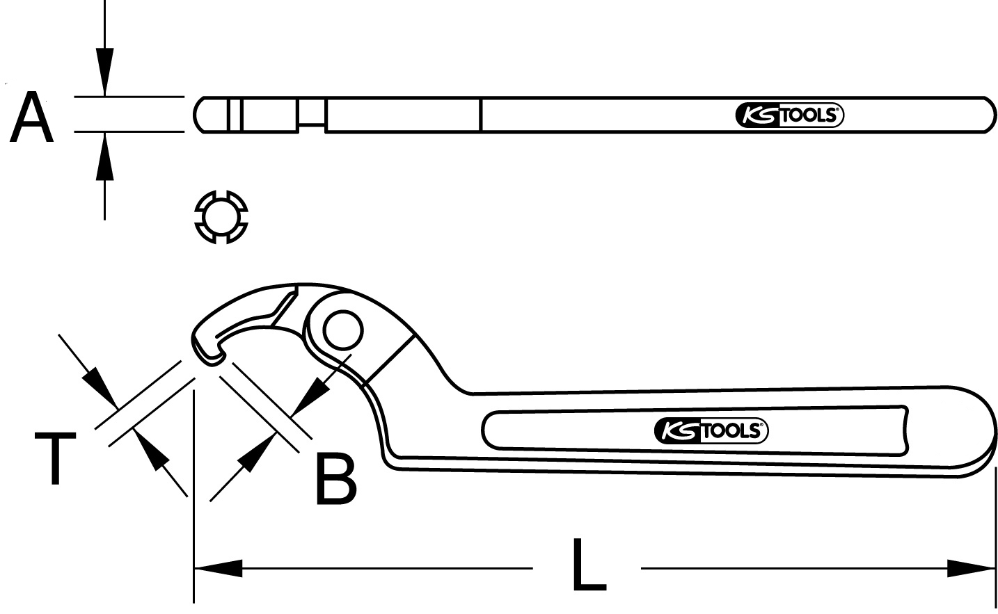 KS Tools BRONZEplus Gelenk-Hakenschlüssel 