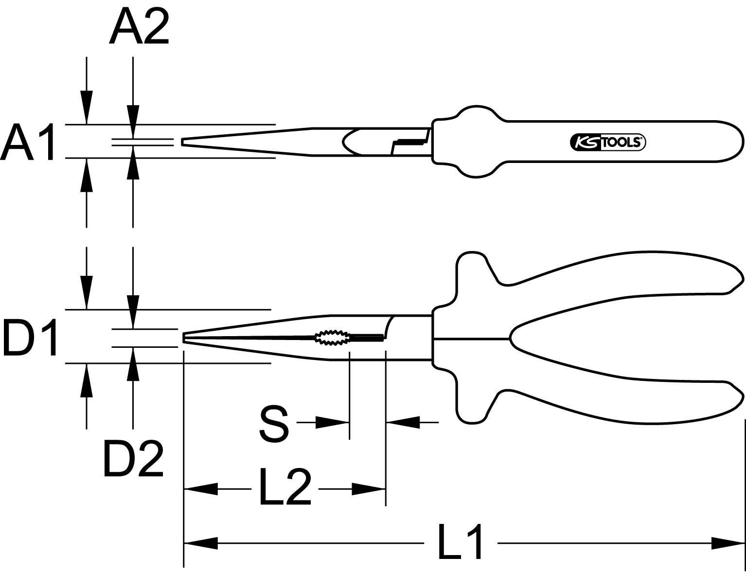 KS Tools 1000V Flachrundzange