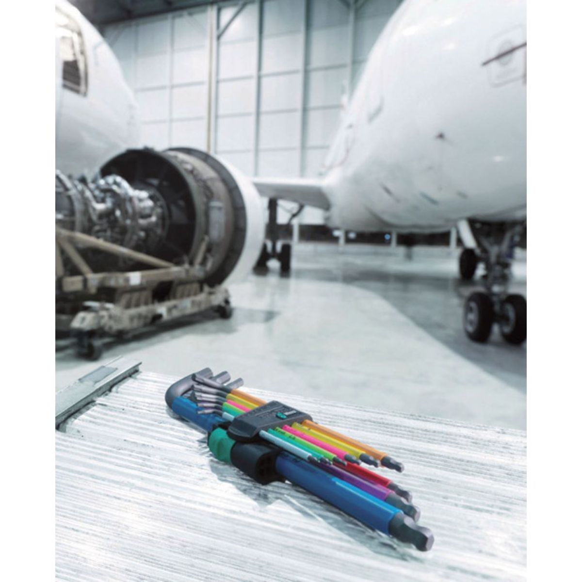 Wera 950/9 Hex-Plus Multicolour HF 1 Winkelschlüsselsatz metrisch, BlackLaser + Haltefunktion 9-tlg