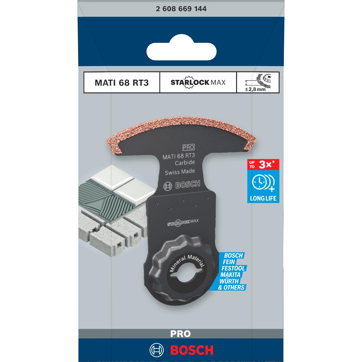 Bosch PRO MATI 68 RT3 Blatt für Multifunktionswerkzeuge,2,8 x 68 mm