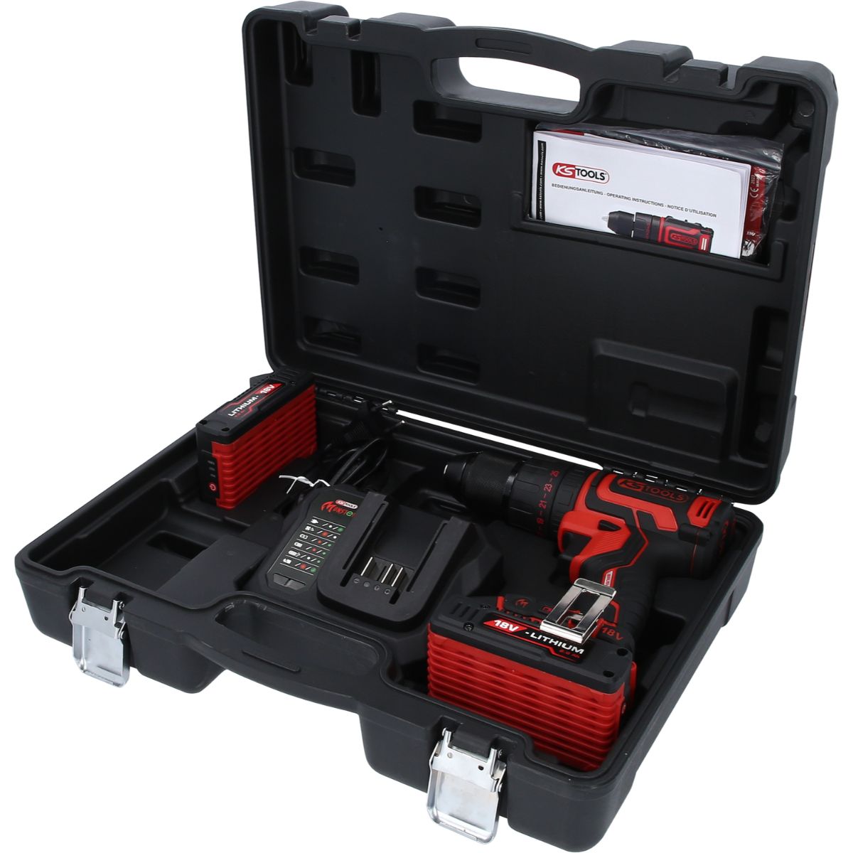 KS Tools eMONSTER Brushless-Akku-Schlag-Bohr-Schrauber-Satz, 4-tlg