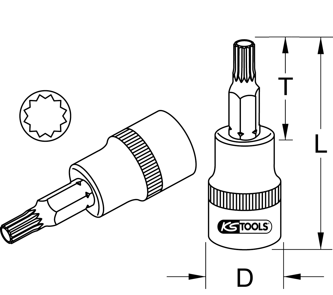 KS Tools 1/4" CHROMEplus Bit-Stecknuss