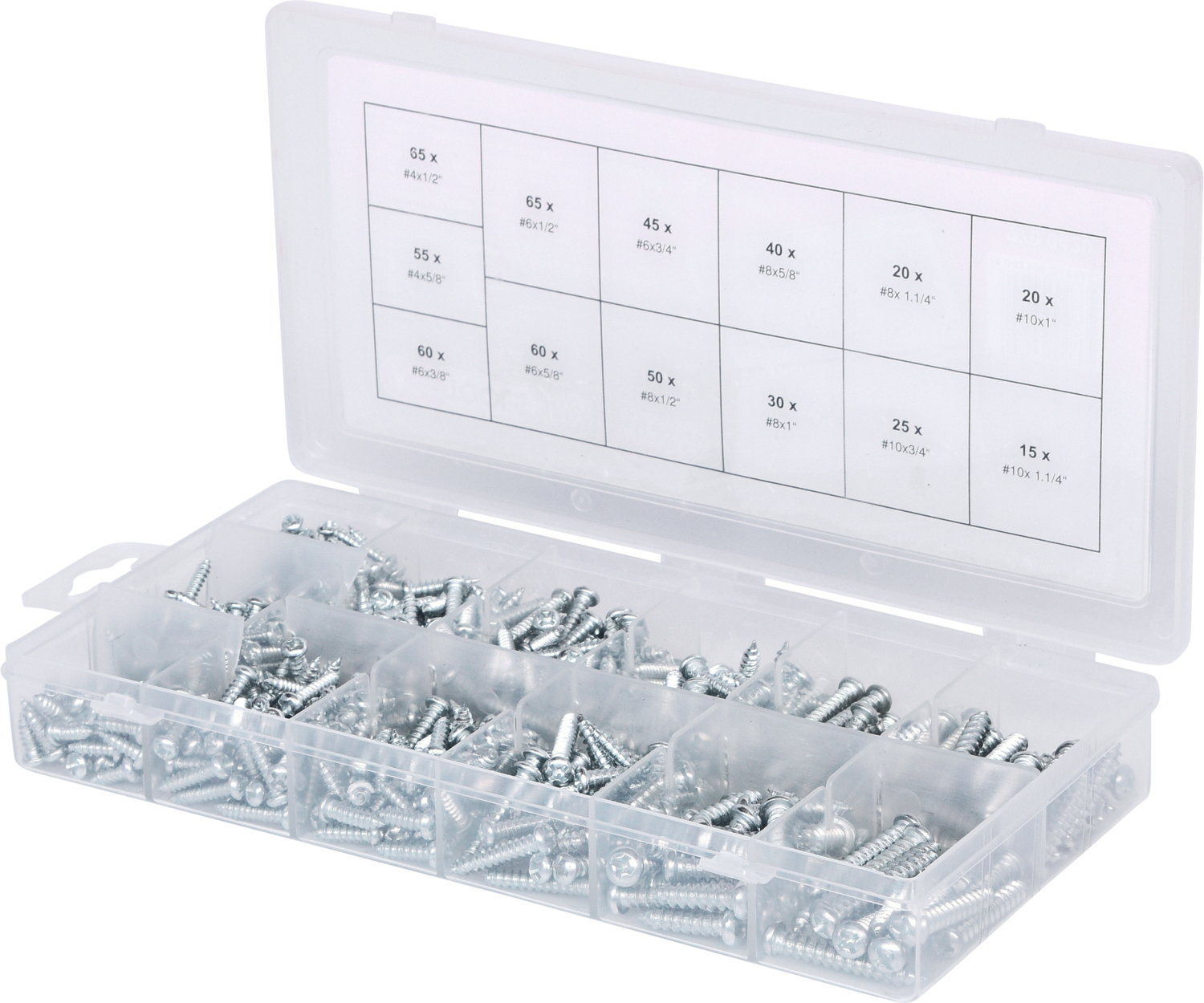 KS Tools Sortiment Linsenkopf-Blechtreibschrauben, 550-tlg