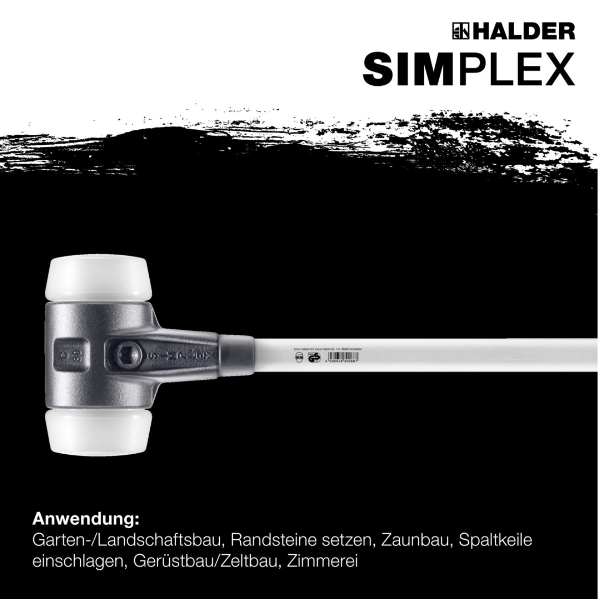 HALDER SIMPLEX - Vorschlaghammer mit verstärktem TE-Gehäuse und Fiberglasstiel, Superplastik