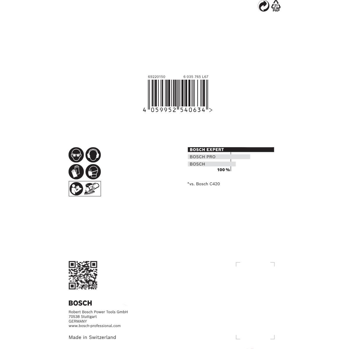 Bosch EXPERT M480 Schleifnetz für Multischleifer 100 x 150 mm, K 80, 10er-Pack