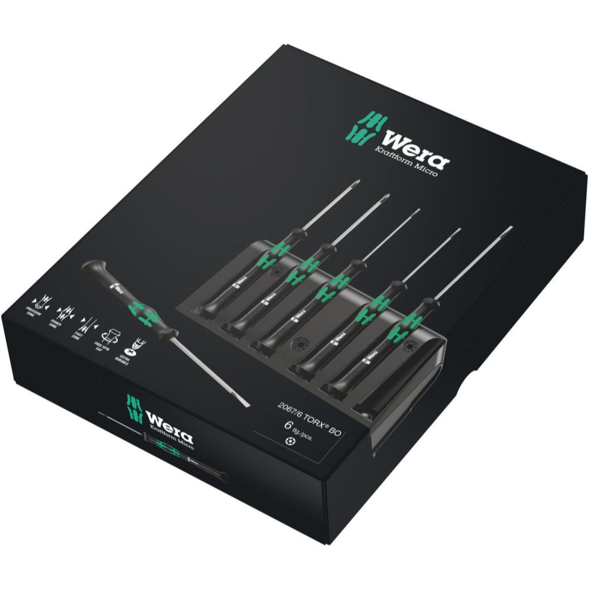 Wera 2067/6 Elektronik TORX BO Schraubendrehersatz + Rack, 6-teilig