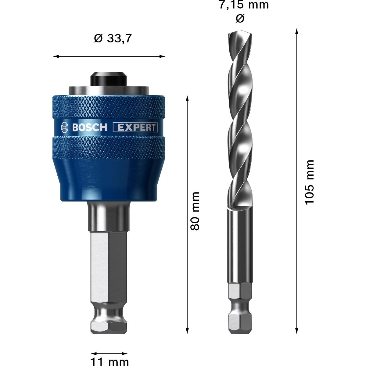 Bosch EXPERT Power Change Plus mit Zentrierbohrer, Ø7,5 x 60 x 105 mm, 2-teiliges Set