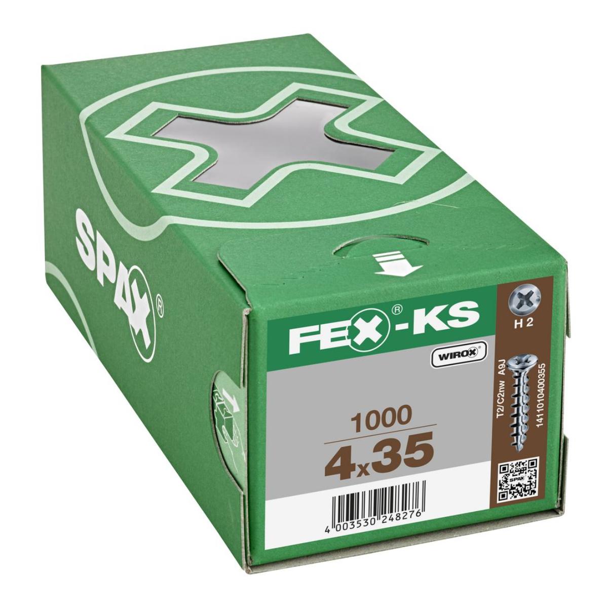 SPAX FEX-KS LINSENSONDERKOPF BREMSRIPPEN KREUZSCHLITZ H2 WIROX 1000 Stück