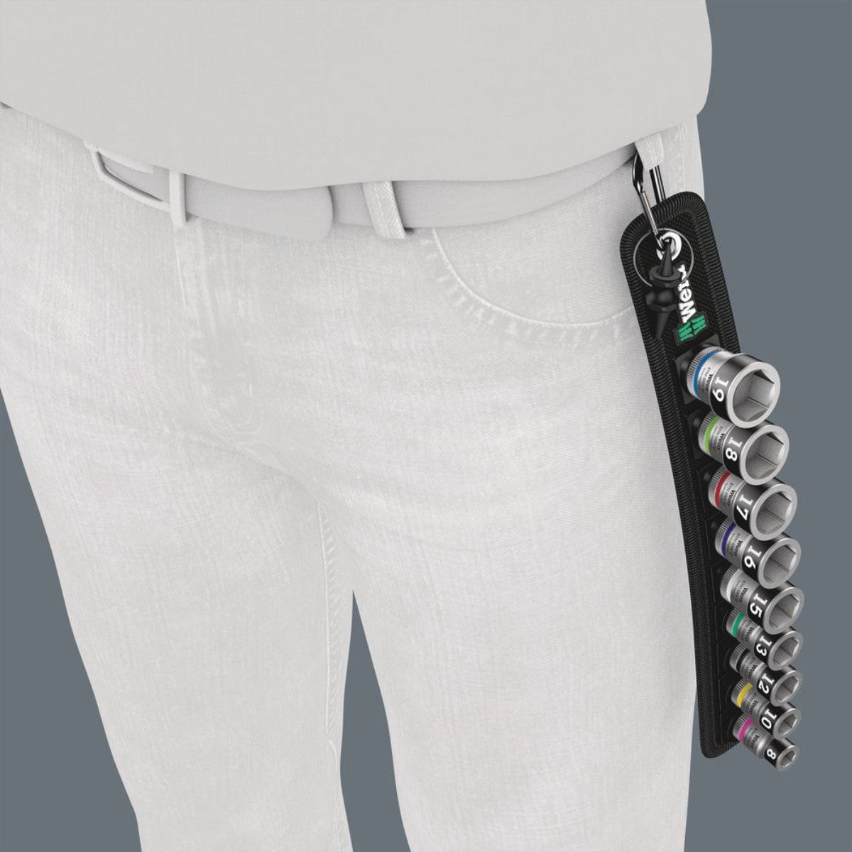 Wera Belt B 1 Zyklop Steckschlüsseleinsatz-Satz, mit Haltefunktion, 3/8"-Antrieb, 10-teilig