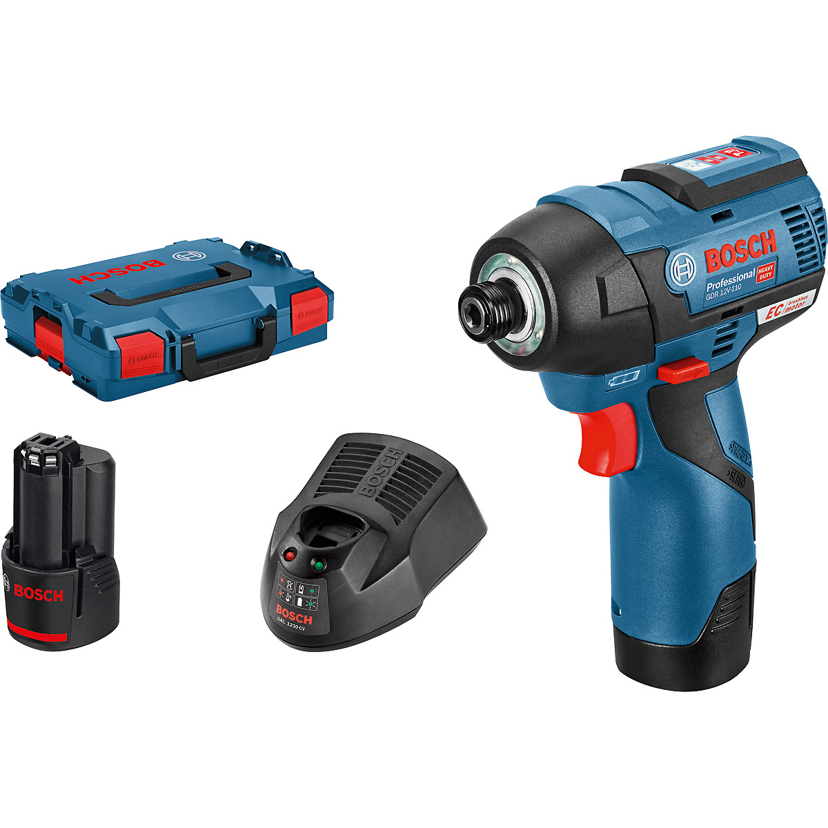 Bosch Akku-Drehschlagschrauber GDR 12V-110, mit 2 x 3.0 Ah Li-Ion Akku, L-BOXX