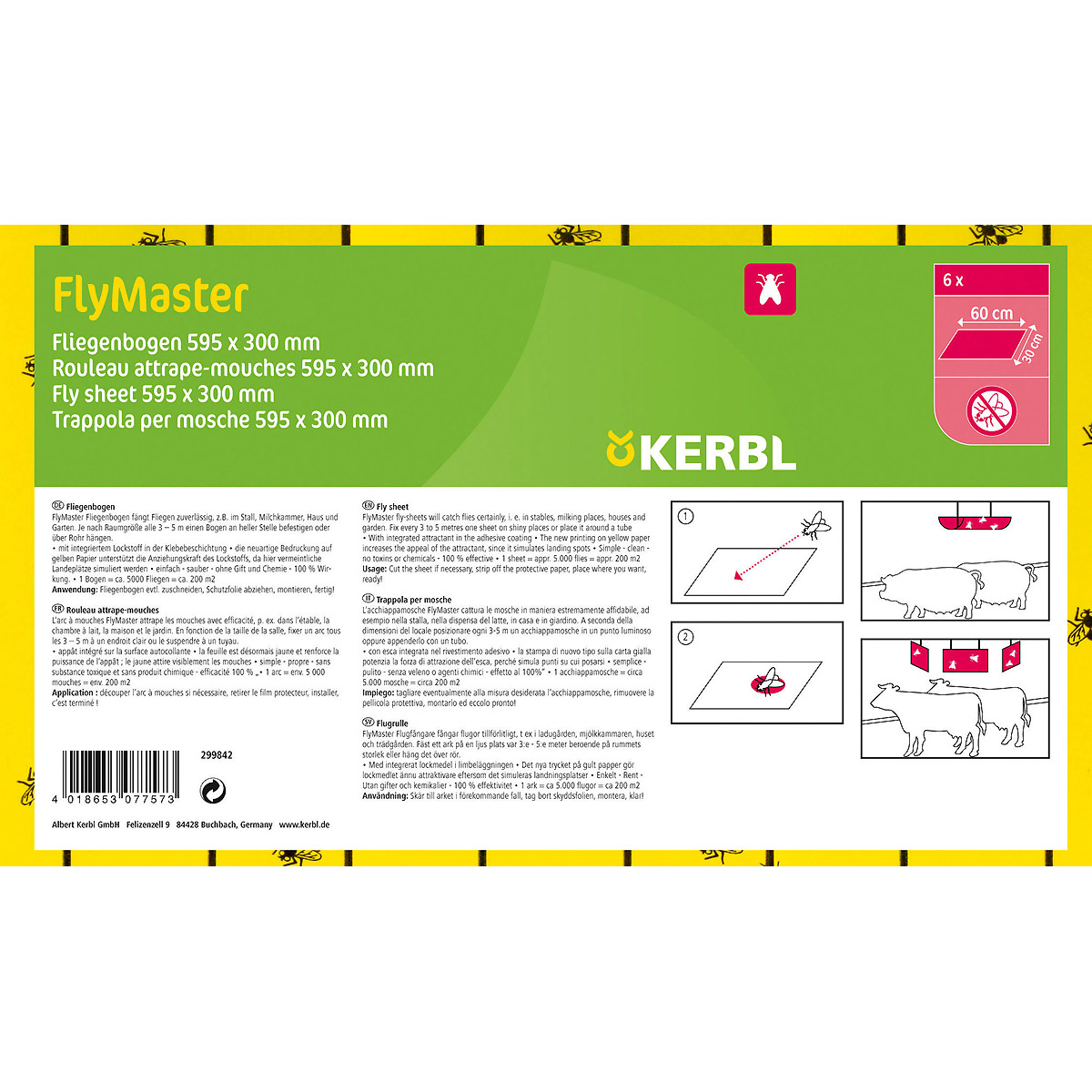 Kerbl Fliegenfalle FlyMaster 6 Stück