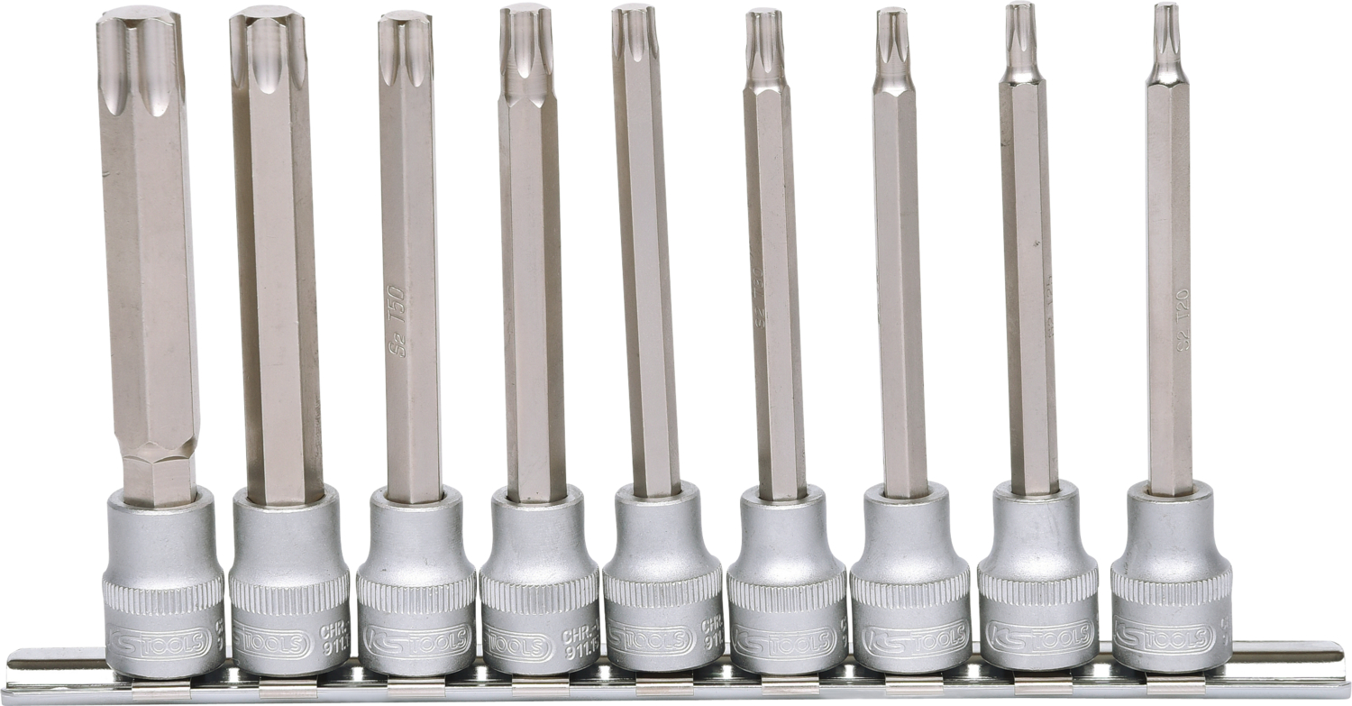 KS Tools 3/8" Bit-Stecknuss-Satz Torx, lang, 9-tlg, T20-T60