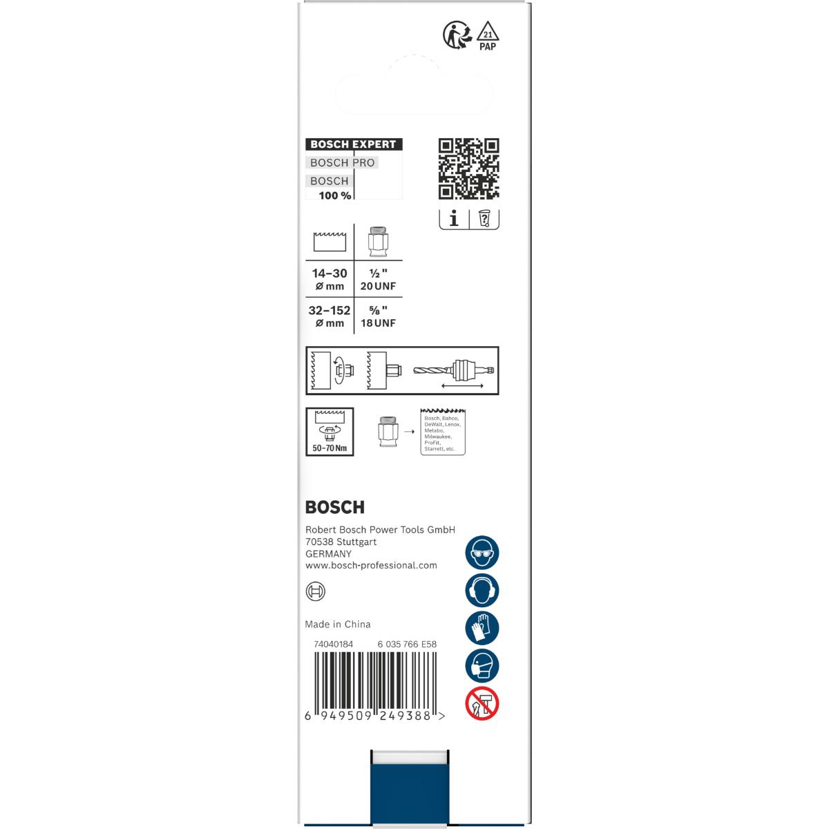 Bosch EXPERT Power Change Plus Adaptermuttern, 2x 14-30 mm, 4x 32-210 mm, 2-teiliges Set