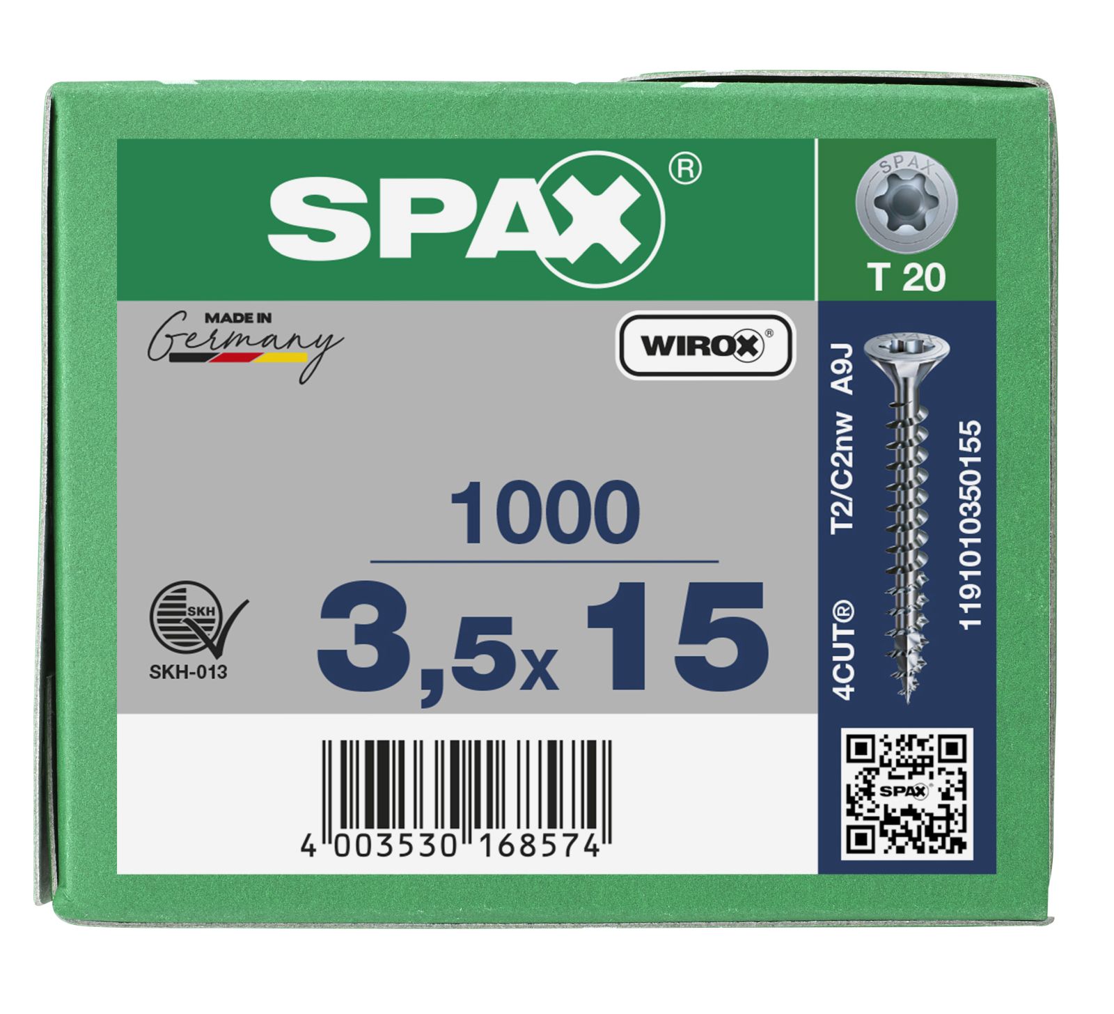 SPAX Senkmultikopf T-Star Plus T20 Vollgewinde WIROX, 1000 Stück