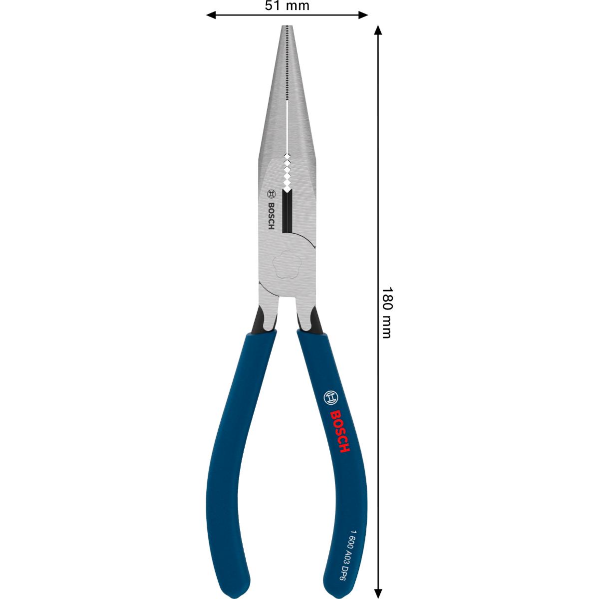 Bosch Spitzzangen 180 mm, tauchbeschichtete, rutschfeste Griffe