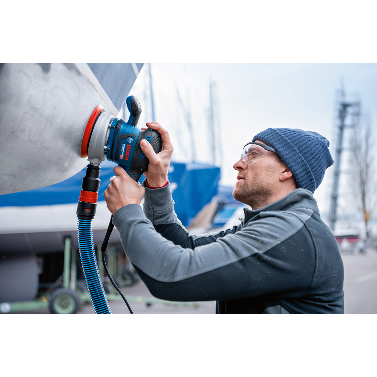 Bosch Exzenterschleifer GEX 40-150 mit 1 x Schleifblatt M480 und L-BOXX