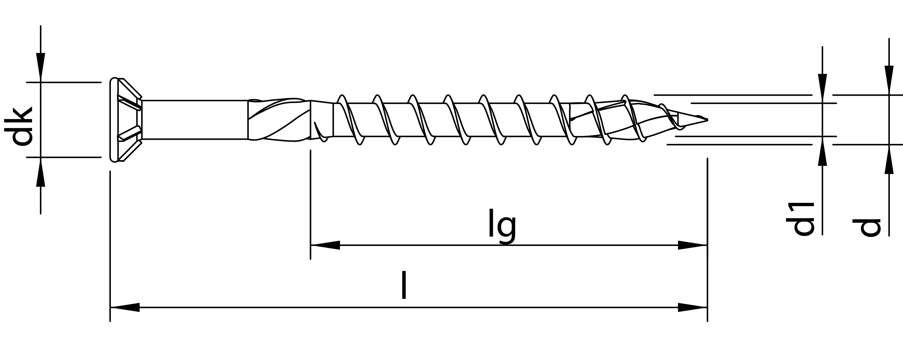 HECO TOPIX-plus A4, Terrassenschraube, Senkkopf, 5mm HECO Drive, TG