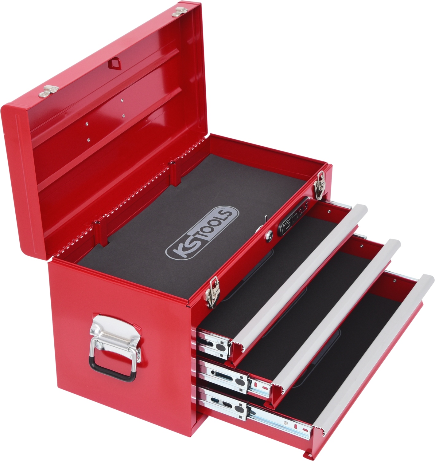 KS Tools Werkzeugtruhe mit 3 Schubladen-rot, L508xH255xB303mm