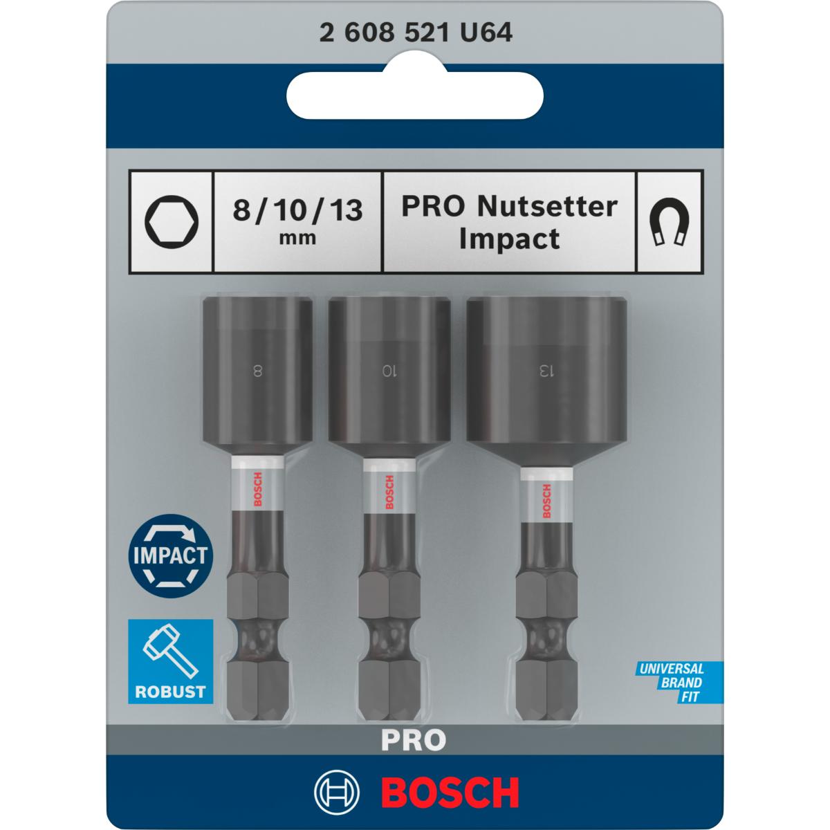 Bosch PRO Nutsetter Impact,8 x 50,10 x 50,13 x 50 mm,3 teilges Set