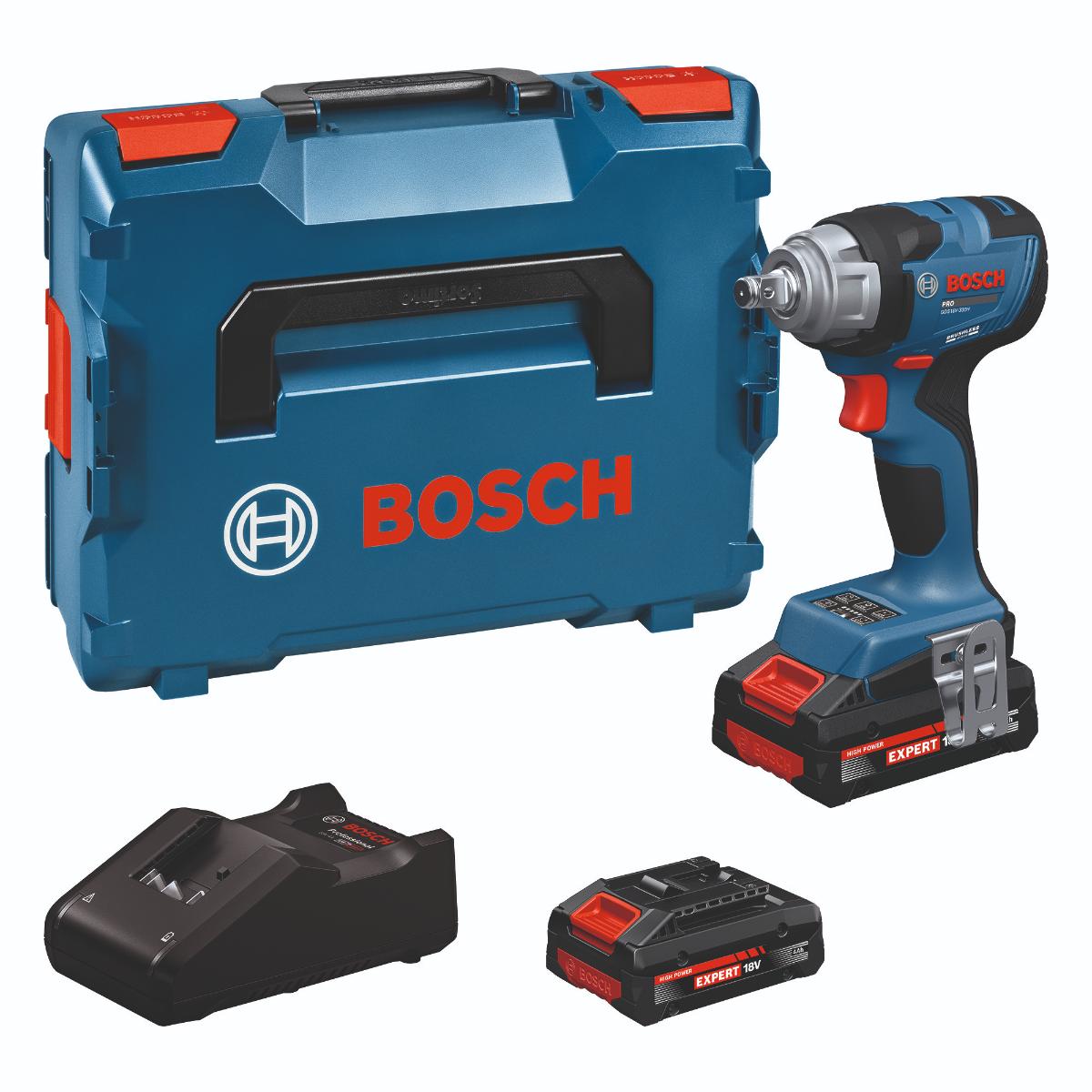 Bosch Akku-Drehschlagschrauber GDS18V-330H, 2x Akku EXBA18V-40 in L-BOXX