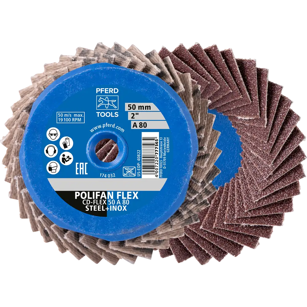 PFERD TOOLS COMBIDISC Korund Mini-POLIFAN CD Ø 50mm A40 für universelle Anwendungen