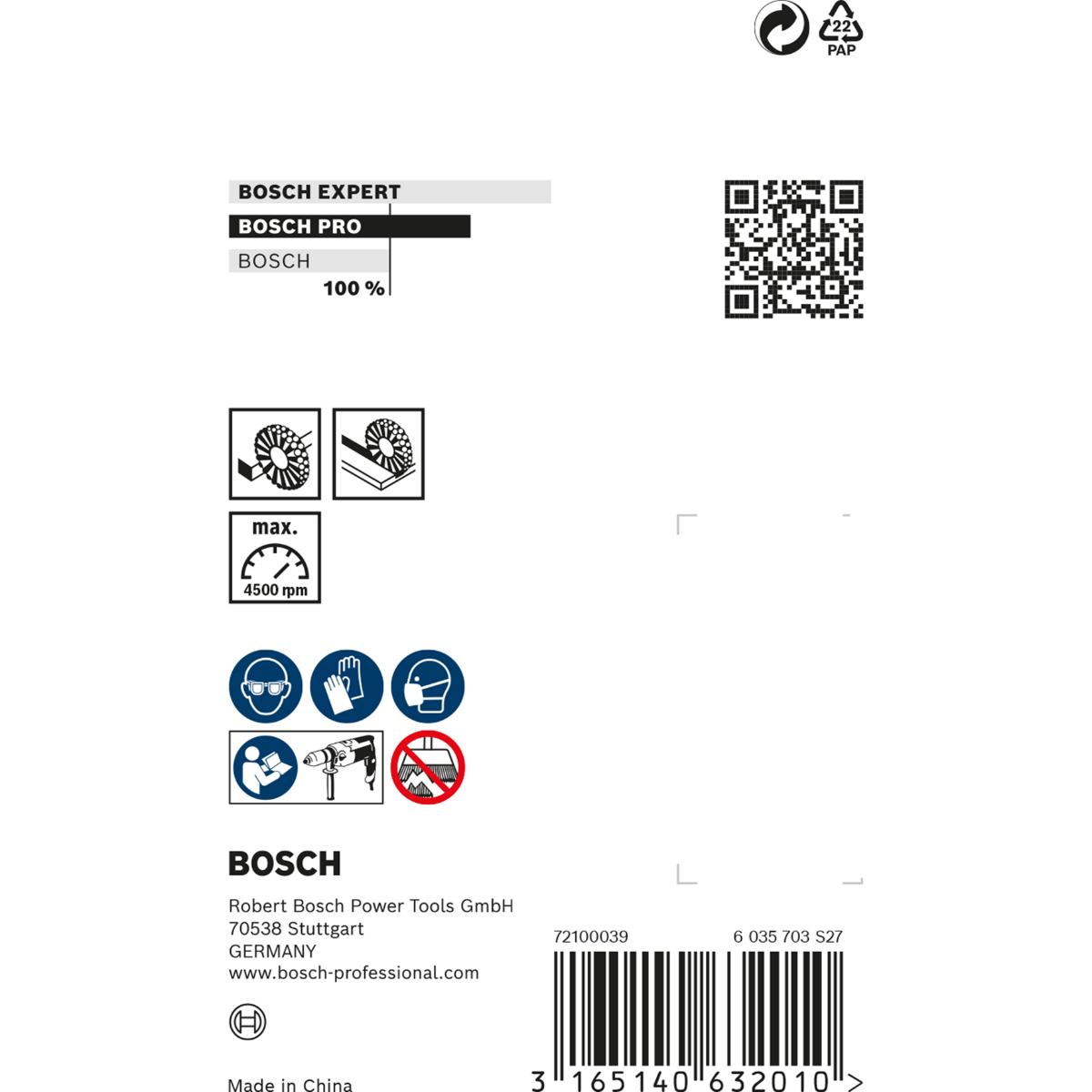 Bosch PRO Scheibenbürste, gewellt, rostfrei, 4500 U/ min