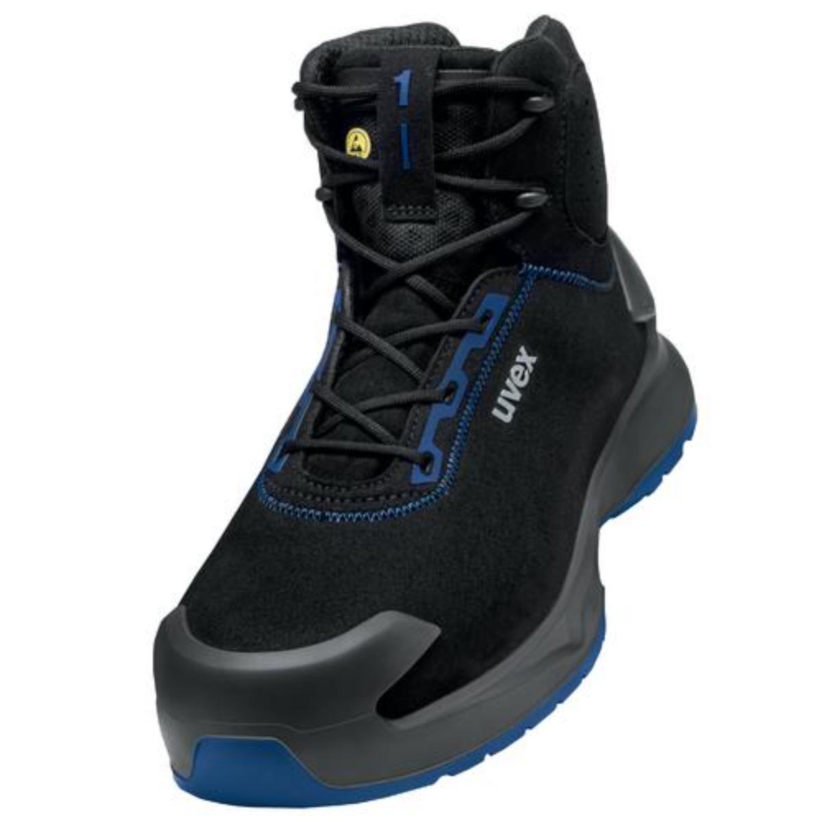 uvex 1 x-craft Sicherheitsschuh Stiefel S2, schwarz/blau