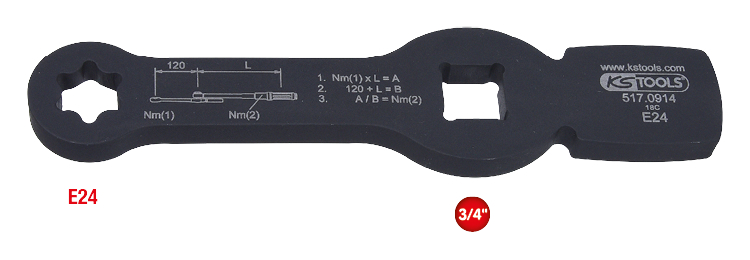KS Tools 3/4" Schlag-Torx-E-Schlüssel mit 2 Schlagflächen, E24