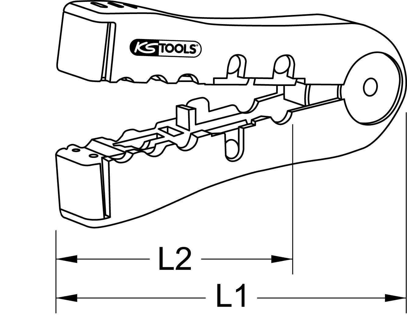KS Tools Abisolierwerkzeug für Datenkabel, 2,5-12mm