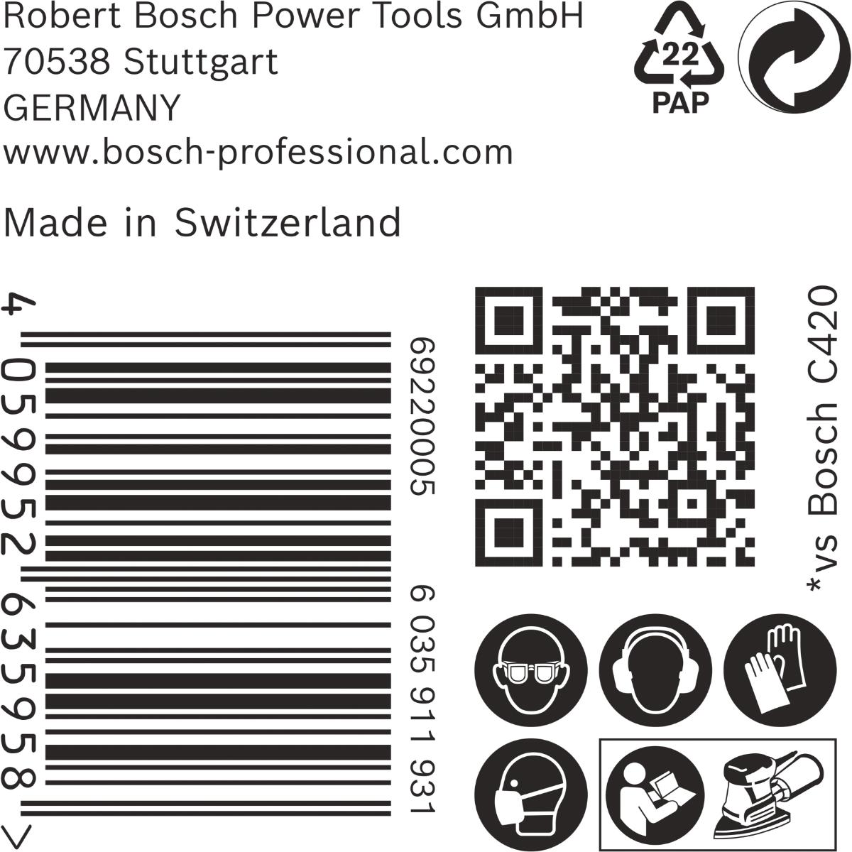 Bosch EXPERT C470 Schleifpapier, 100 x 150 mm, 50 Stück
