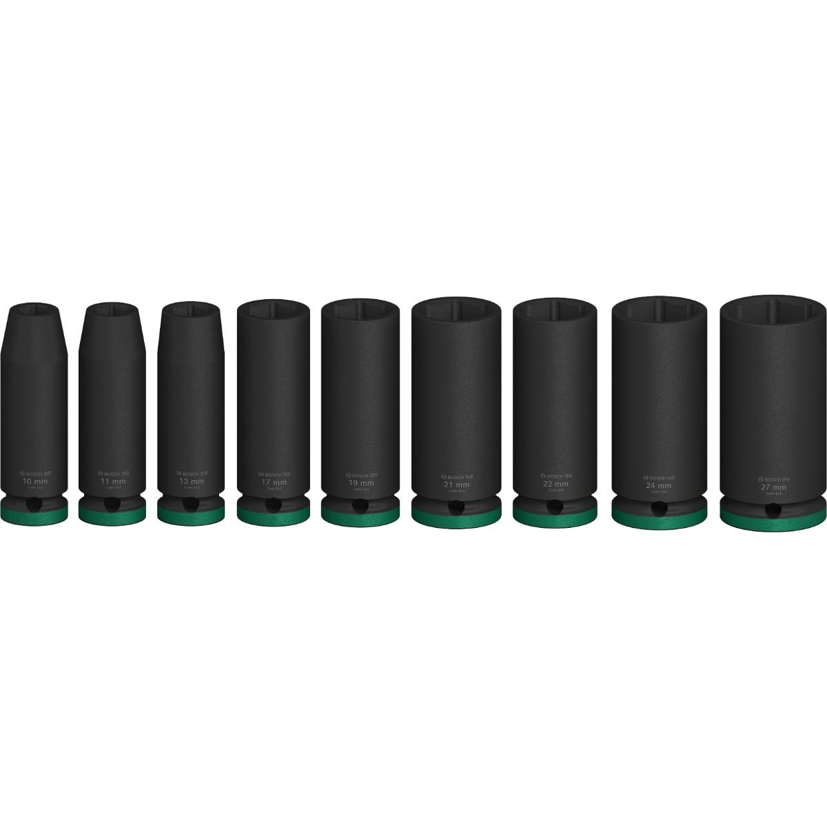 Bosch PRO Impact Socket Set, 1/2", tief, 9 teiliges Set