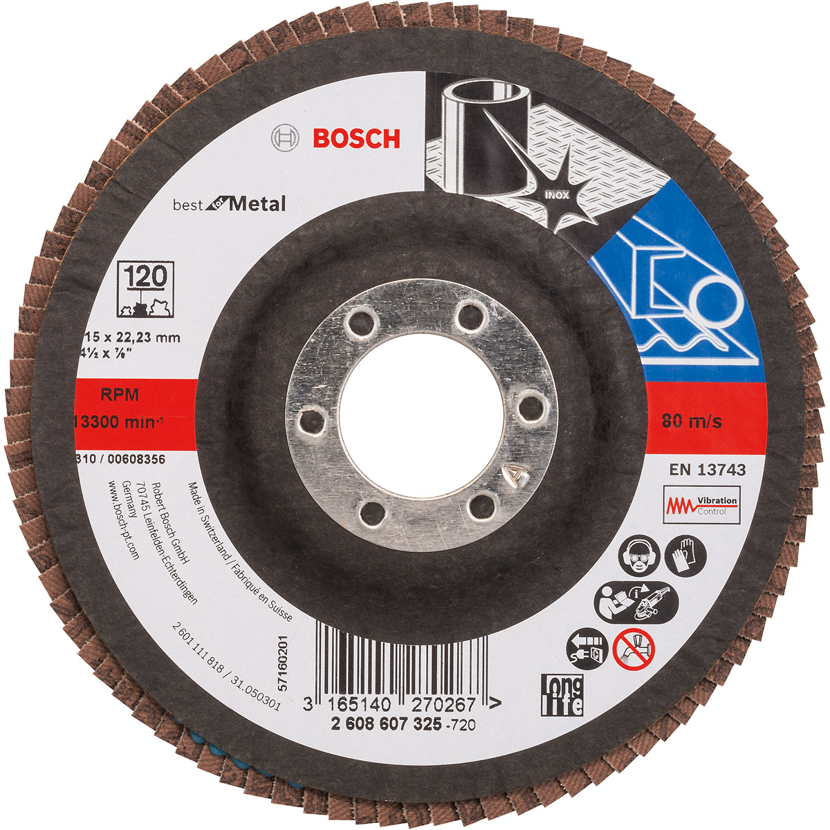 Bosch Fächerschleifscheibe X551 Expert for Metal, gewinkelt