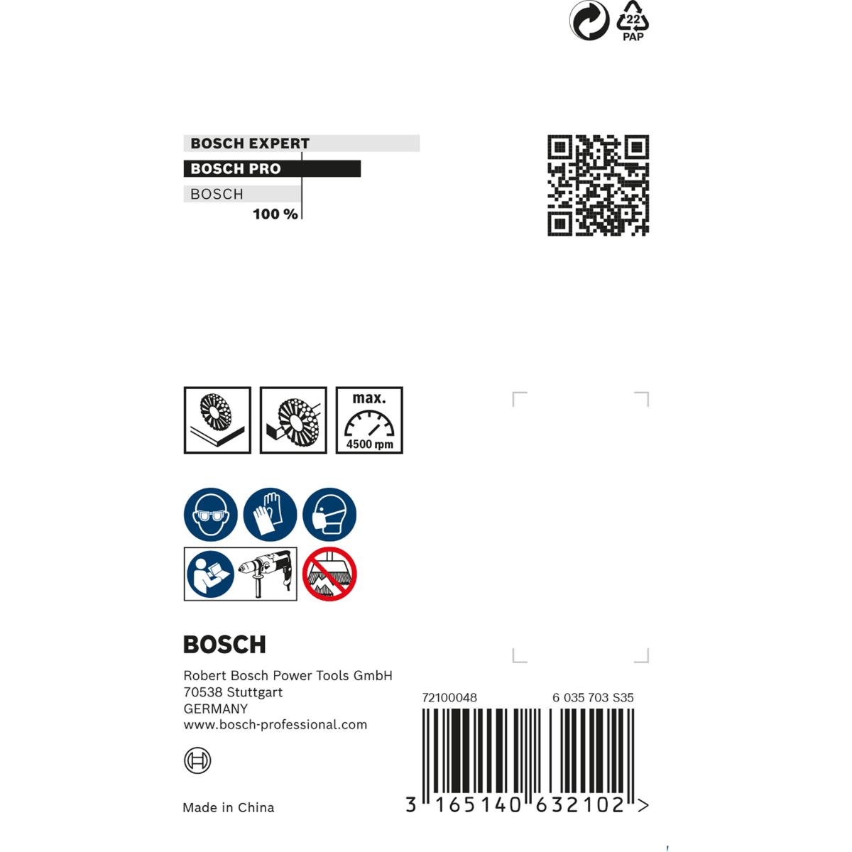 Bosch PRO Scheibenbürste, gewellt, vermessingt, 4500 U/ min
