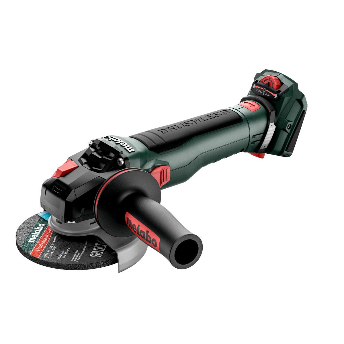 Metabo Akku-Winkelschleifer WVB 18 LT BL 11-125 Quick Inox mit Bremse, Drehzahlregelung, Schnellspan