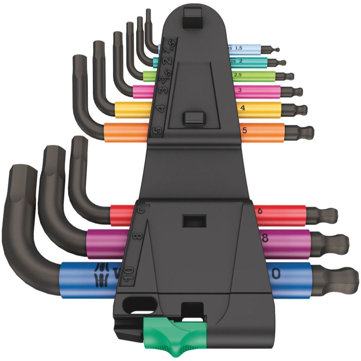 Wera 950/9 Hex-Plus Multicolour 2 Winkelschlüsselsatz, metrisch, BlackLaser, 9-teilig