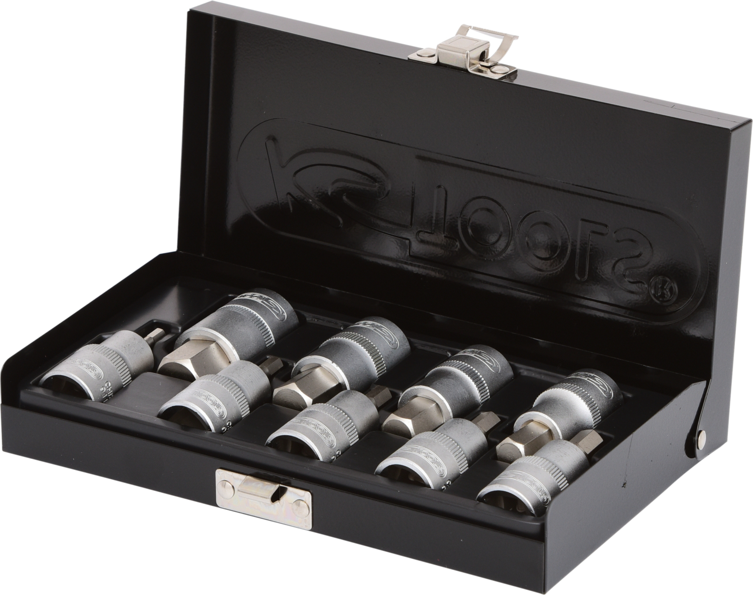 KS Tools 1/2" Bit-Stecknuss-Satz Innensechskant, kurz, 9-tlg